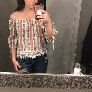 Crop off the shoulder top